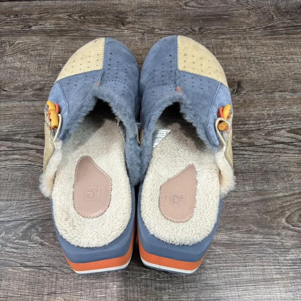 Deckers X Lab KO-Z Mule Slippers Men's 10 Blue Suede Shearling Lined